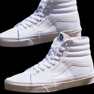 Vans Sk8 Hi Skate Shoe White High Top Men’s  Size 13  Women’s Size 14.5